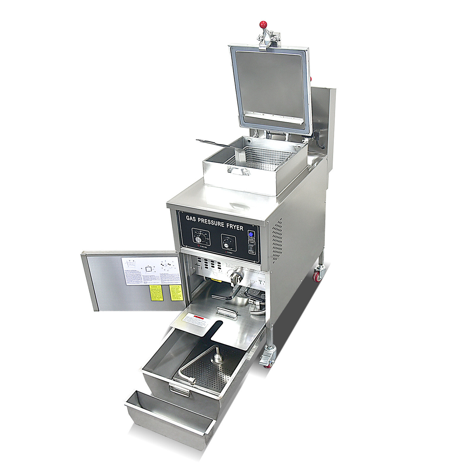 Kolice Commercial 25L Natrual Gas(LNG) Pressure Deep Fryer with Oil Filtration