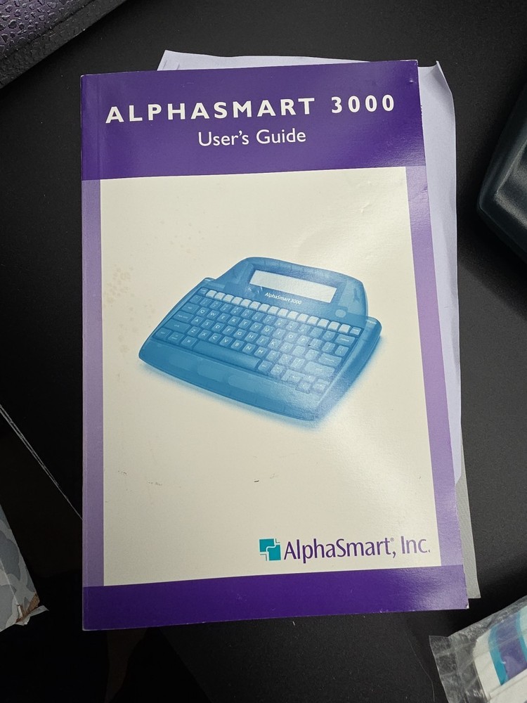 Alphasmart 3000 Portable Word Processor With Carrying Case Translucent Blue