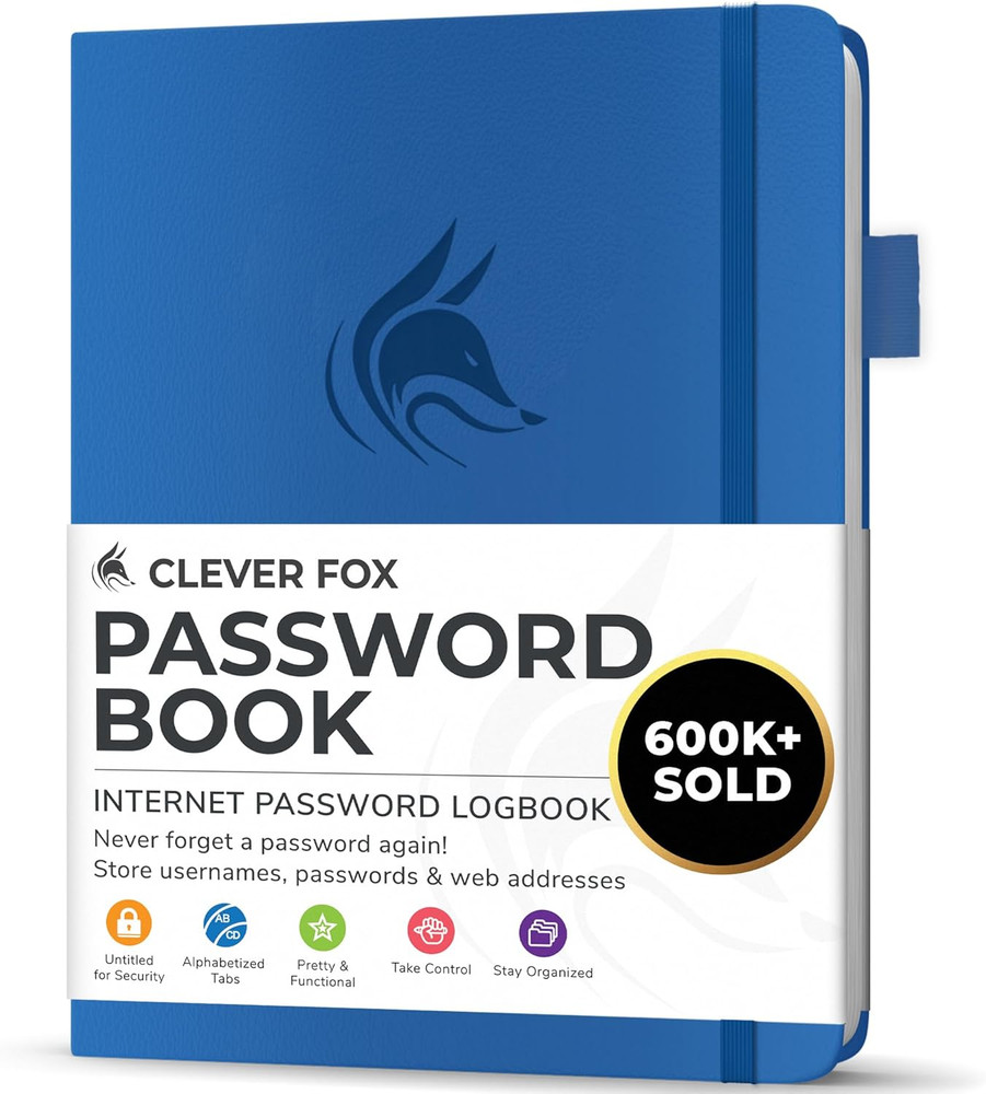 Password Book with Alphabetical Tabs. Internet Address Organizer Logbook. Small