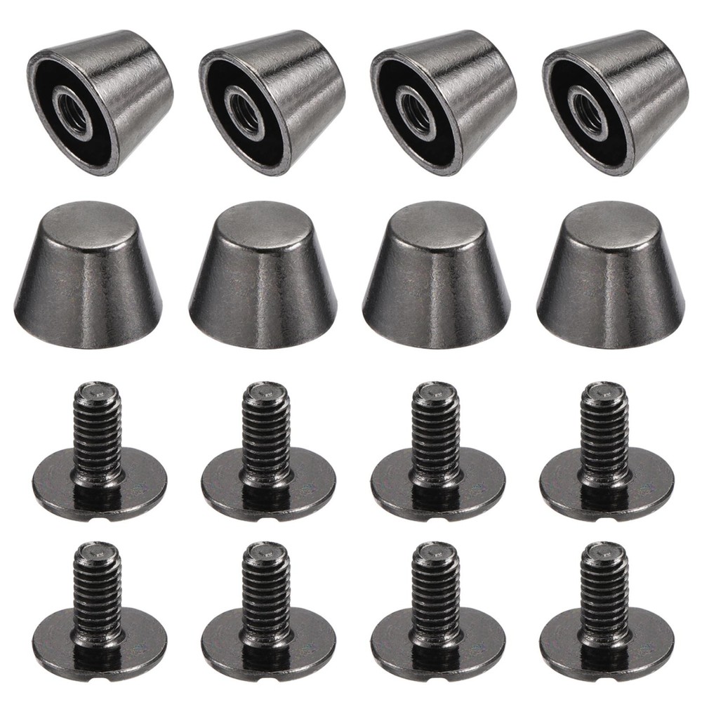 10x7mm Rivet Studs Screw Back Flat Cable Feet Stud Dark Grey 8pcs