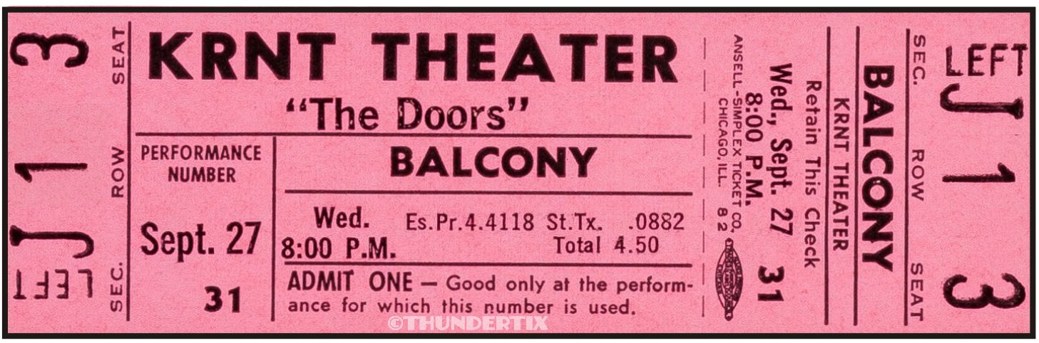 12 1967-1970 THE DOORS FULL UNUSED CONCERT TICKETS scrapbooking frame reprint