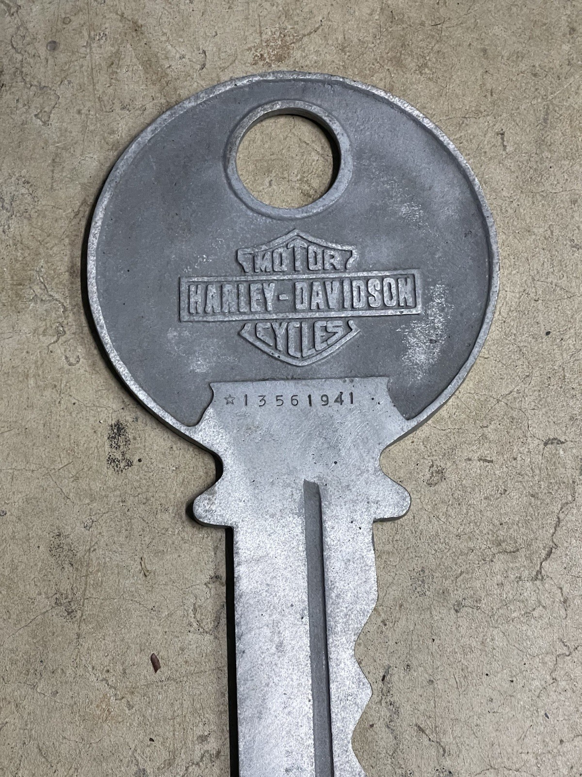 Vintage Cast Aluminum Harley Davidson/ KEIL Key Maker Die Cut Trade Sign 26”