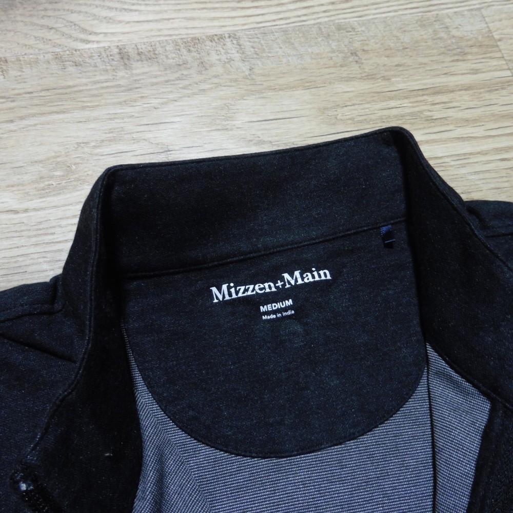 MIZZEN + MAIN Mens M MEDIUM PULLOVER KPI QUARTER ZIP BLACK PERFORMANCE GOLF