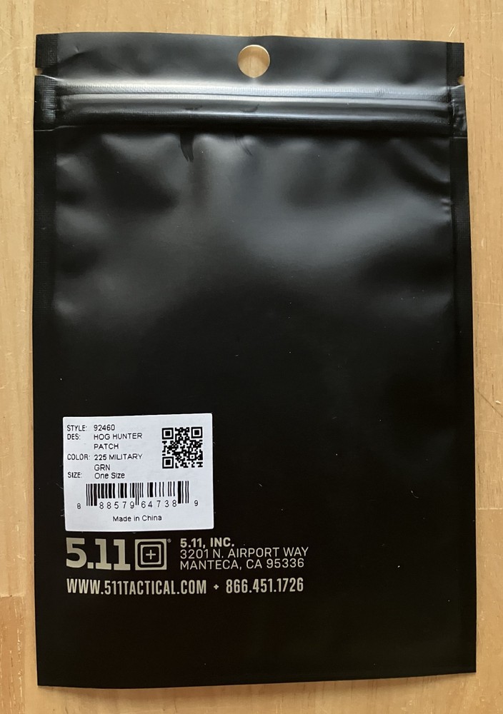 5.11 Tactical "Hog Hunter Marksman Club" Morale Patch with Hook & Loop Backing