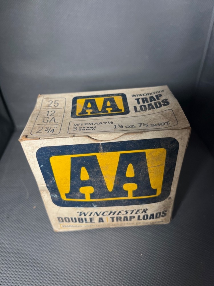 Vintage Winchester Double A Trap Loads 12 Gauge Shotgun Shell Empty Box