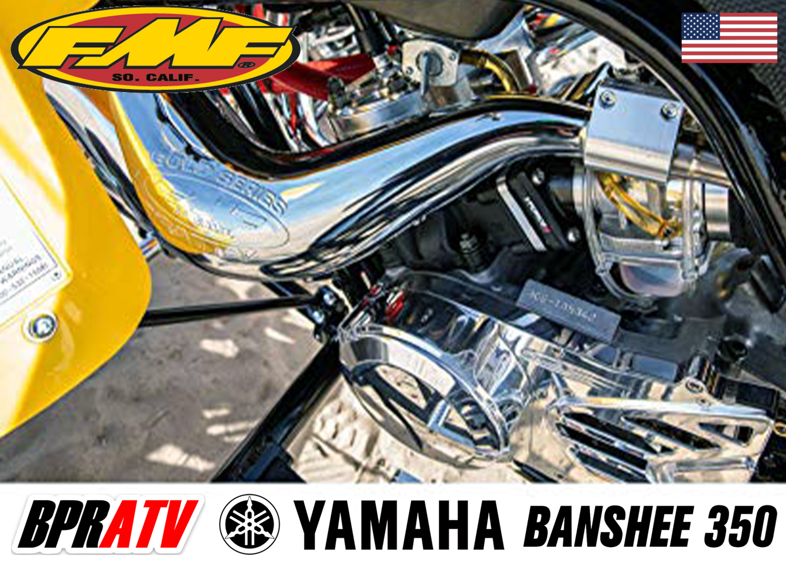 Yamaha Banshee 350 FMF Full Exhaust Fatty Pipes PowerCore 2 II Silencers Set Kit