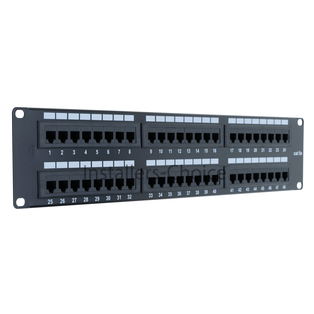 48 Port Cat5e Patch Panel Wall Mount Bracket RJ45 110 UTP Ethernet Network