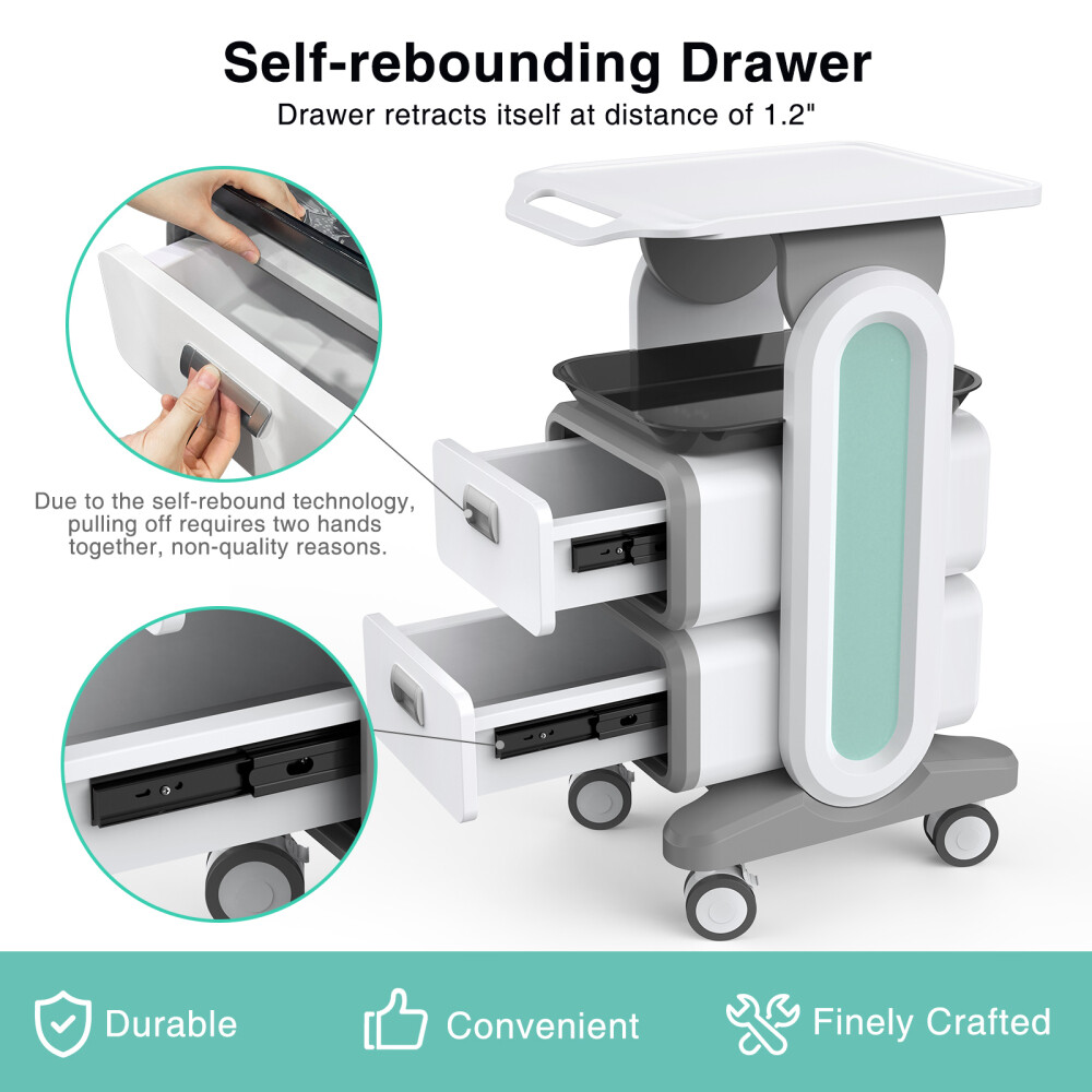 Mobile Medical Trolley, Ultrasound Imaging Scanner Vehicle Beauty Storage Cart