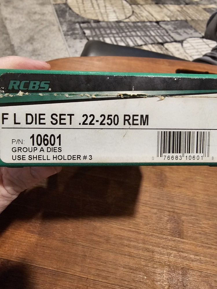 Rcbs Fl Die Set 22-250 Rem 10601 Reloading