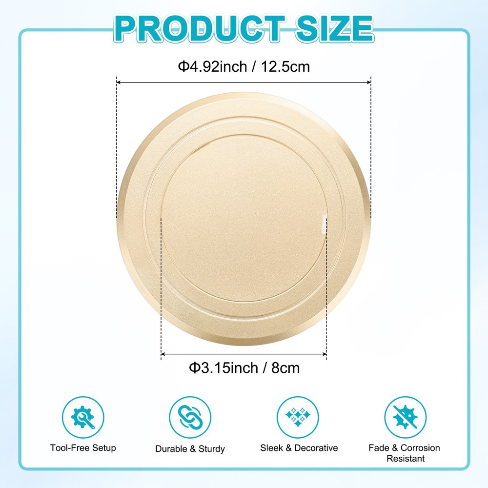 1-Pack Access Panel for Drywall, 3x3 Inch Round Plastic Removable [Gold Tone]
