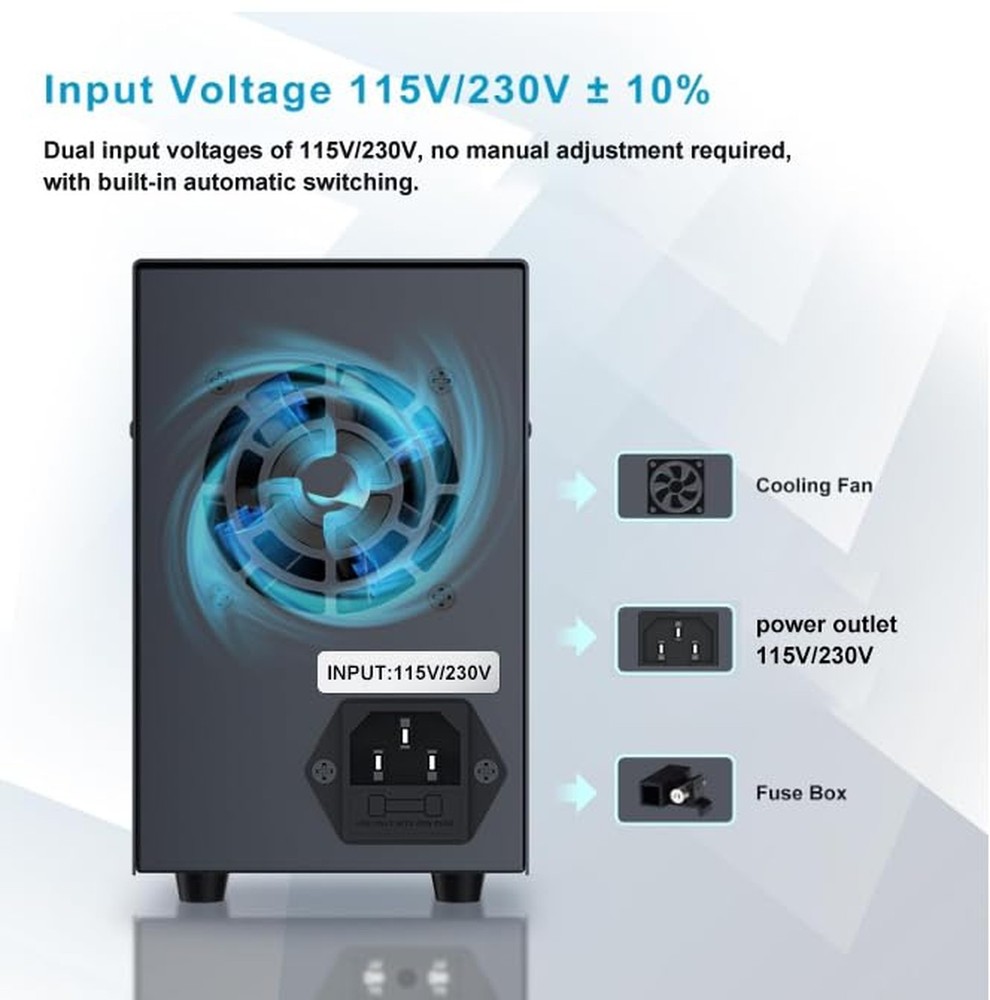 DC Power Supply Variable 0-30V 0-10A, Adjustable Switching Regulated Bench Po...