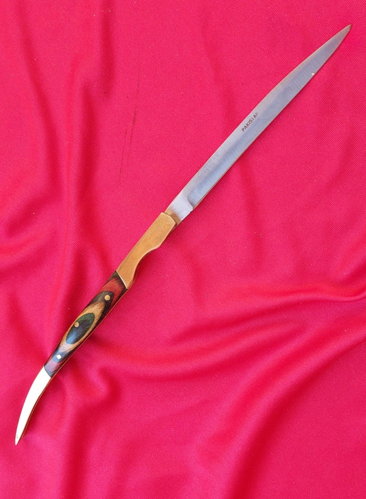 9" Hand Forged, 4" Single Blade, Pocket Folfer. Light Weight Toothpick, Sharp