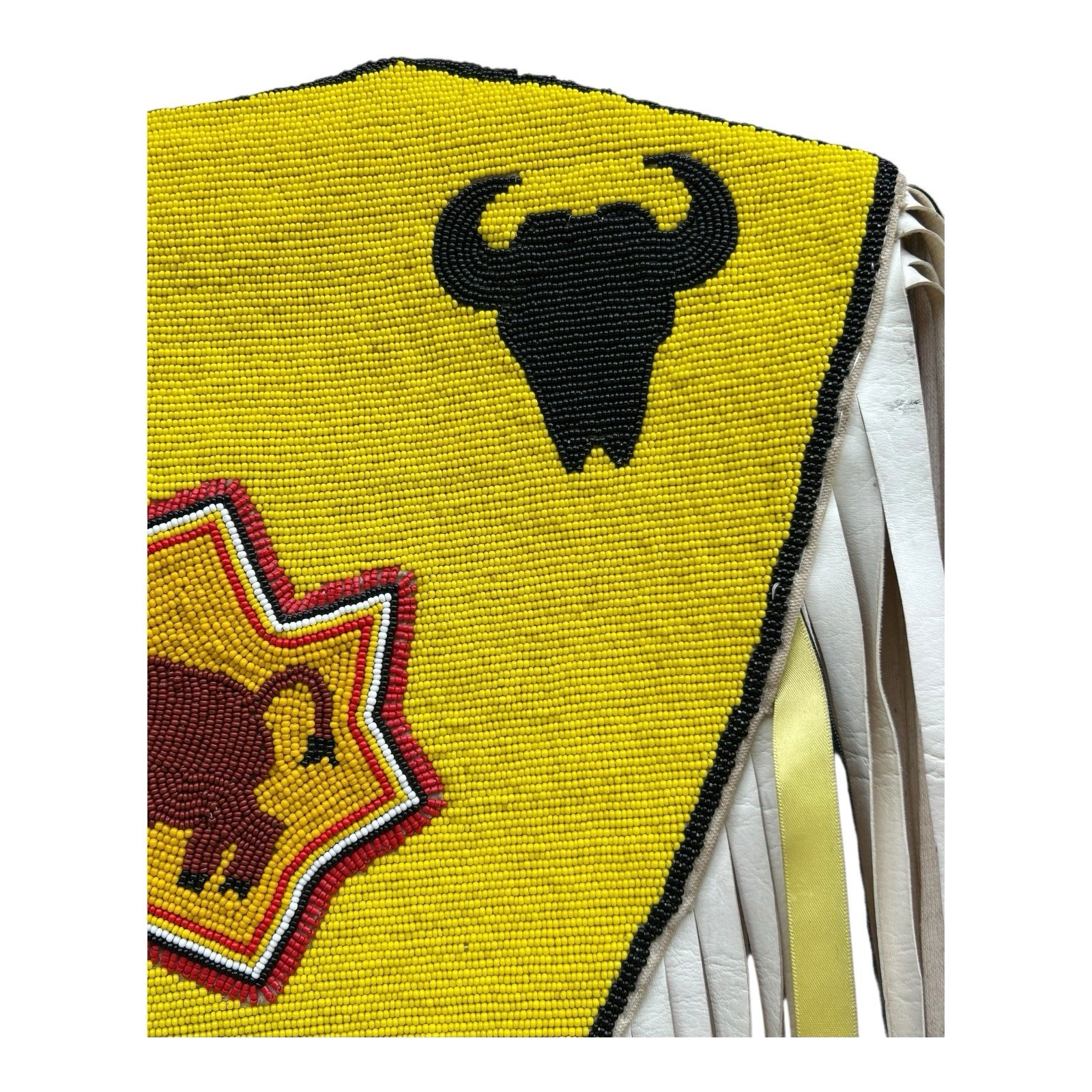 Vintage Native American Pow Wow Regalia Ceremonial Beaded Vest US Canada Buffalo