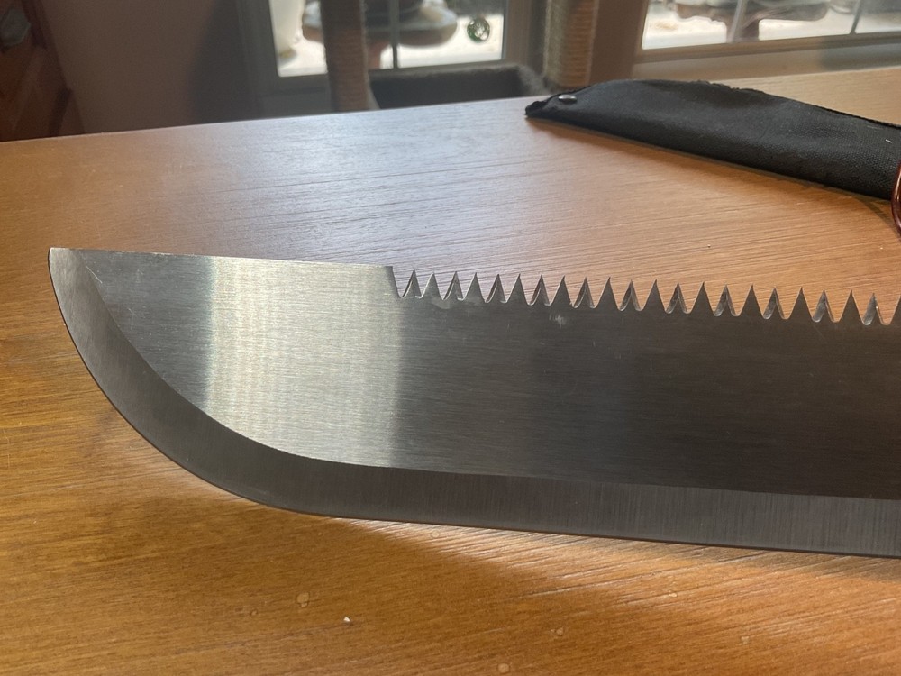 24 inch Sawback Machete with Cloth Sheath