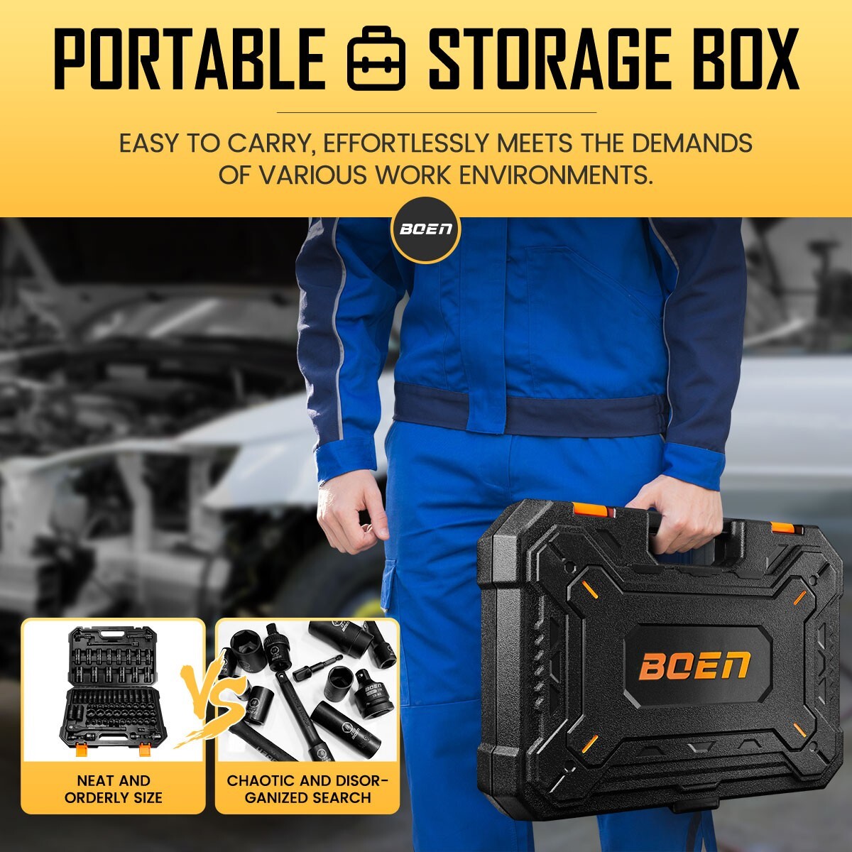 72 Pcs 1/2" Drive Impact Socket Set,Standard SAE (5/16"-1-1/4") & Metric(8-24mm)