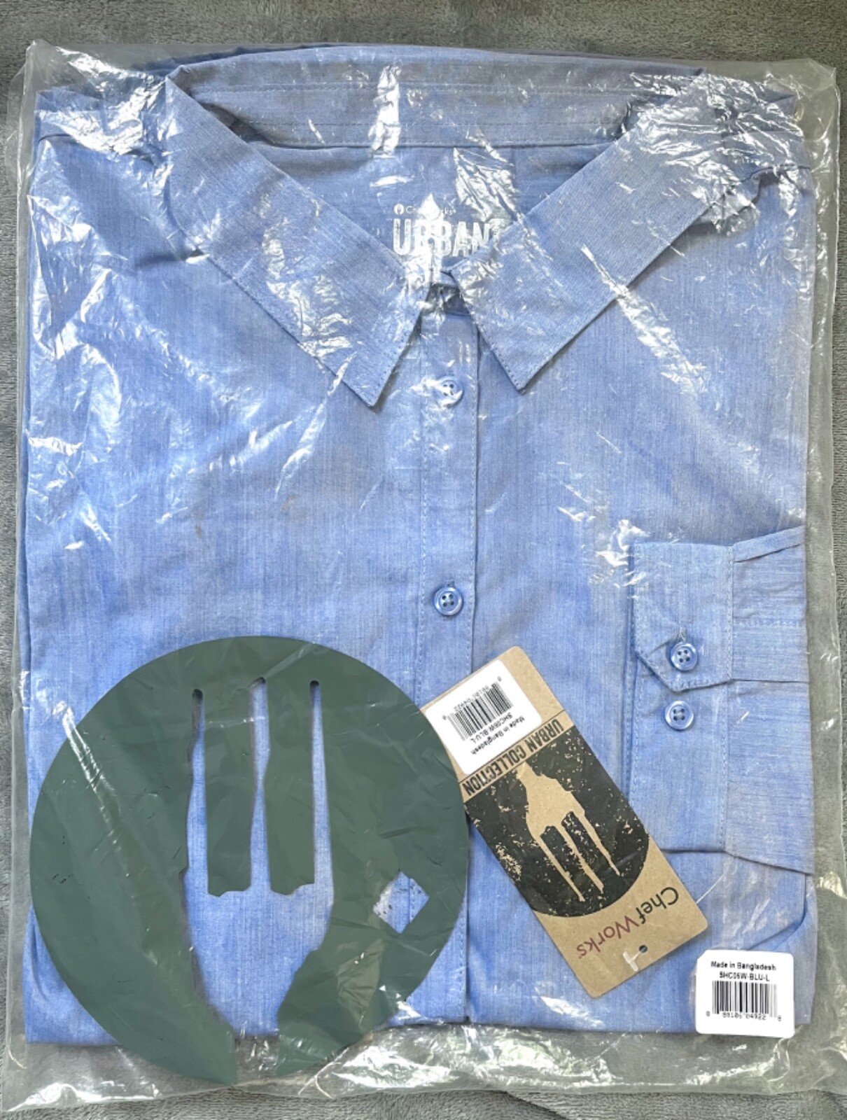 Chef Works Urban Collection, Size Large, Long Sleeve Chef Shirt, NIP x 2.