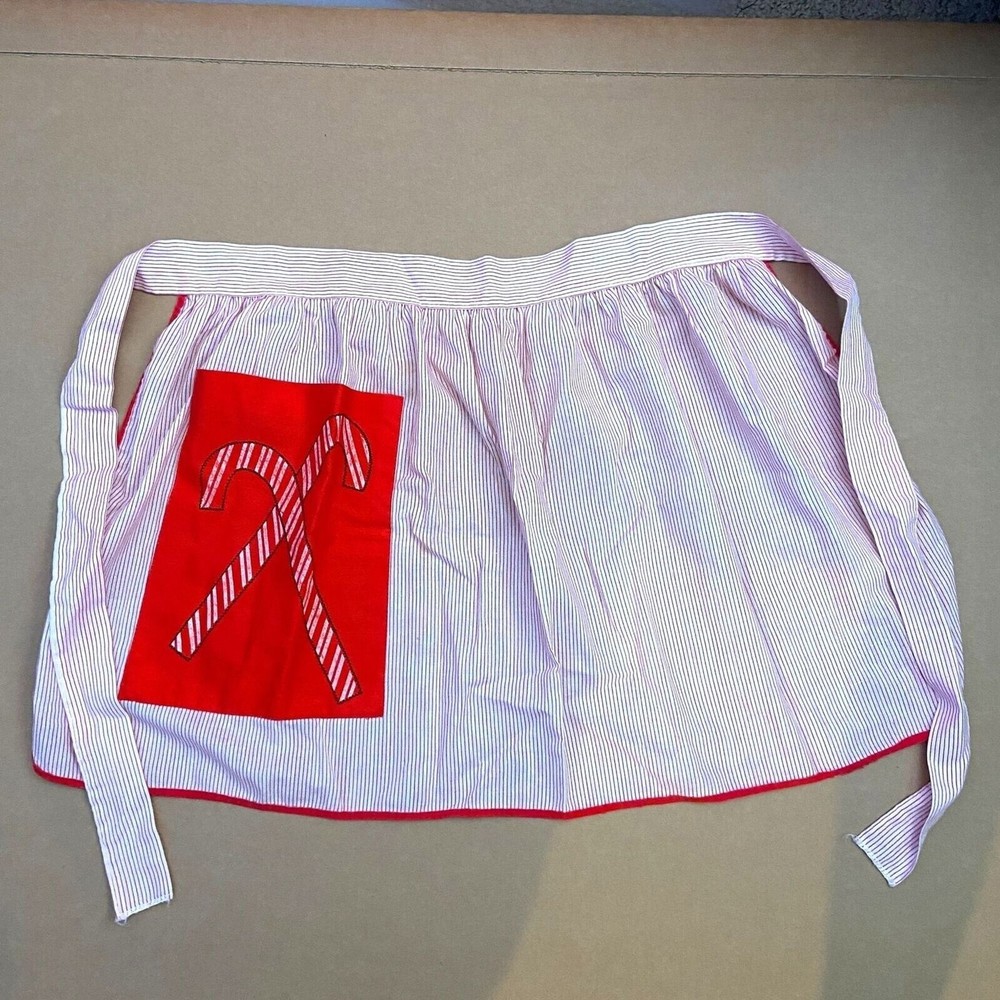 #5994 Handmade candycane pattern Christmas apron