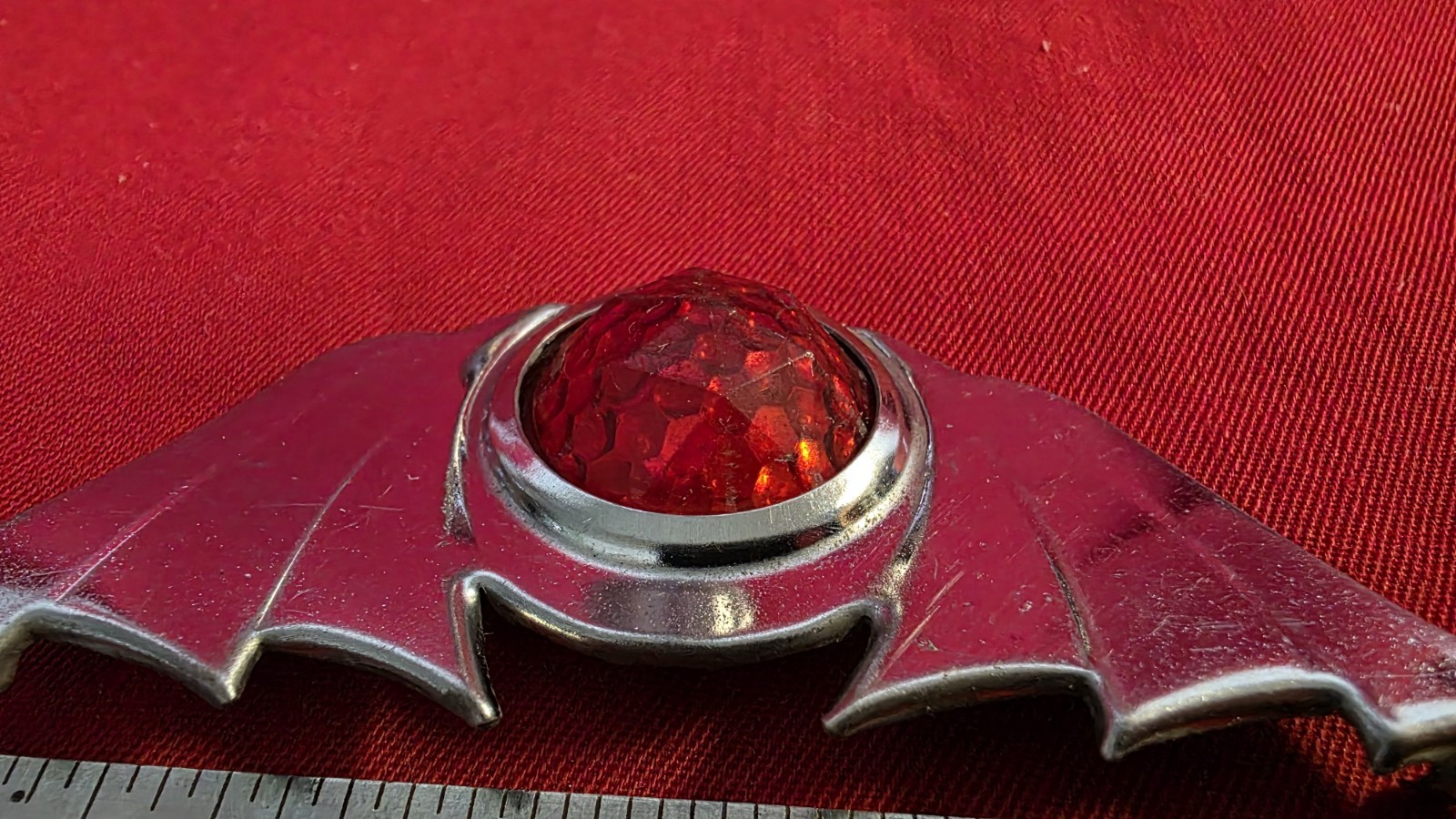 Vintage Batwing Red Reflector Motorcycle Bike Car License Plate Rat Hot Rod