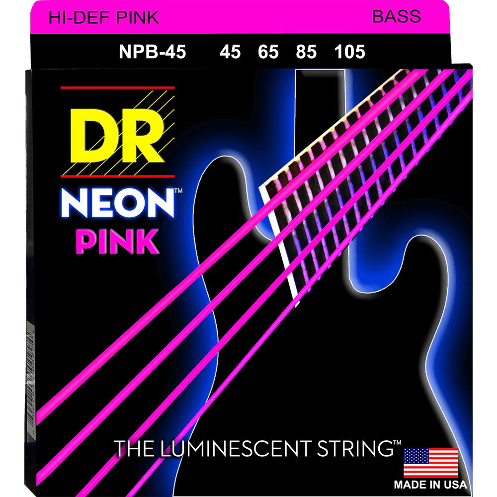 DR Strings NEON Pink NPB-45 Medium 4-String 45-105