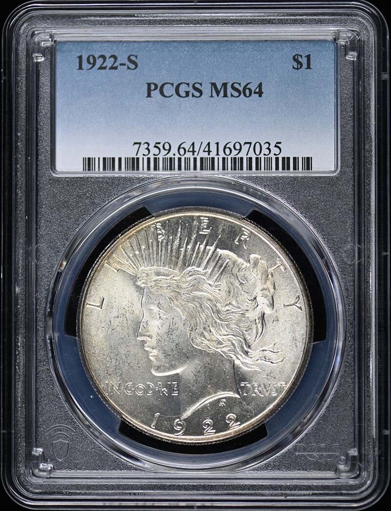 1922-S $1 Peace Dollar PCGS MS64