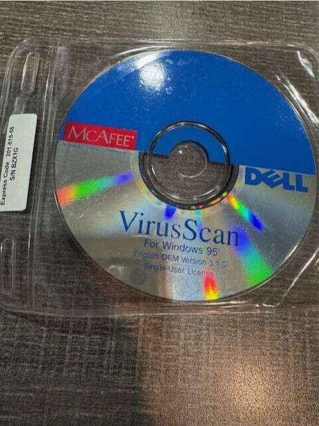 McAfee Virus Scan for Windows 95 Dell OEM Disc Only Sealed