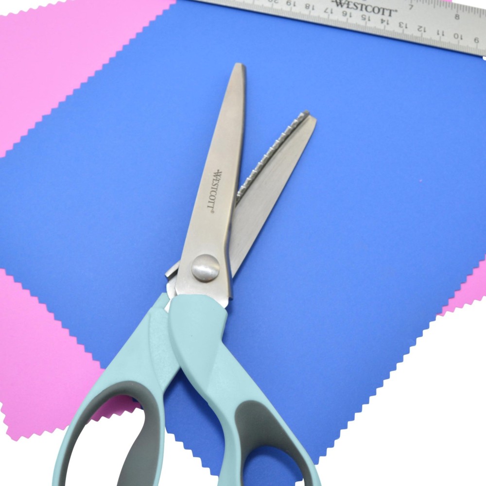 Pinking Shears for Fabric Cutting, 9.5" Titanium-Bonded ZigZag Edge, Soft Han...