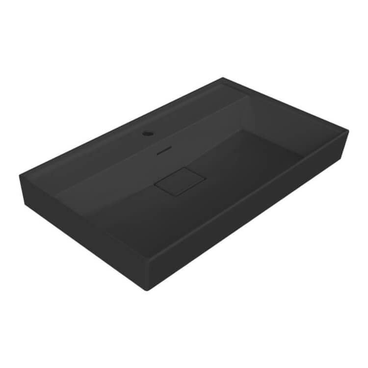Nameeks CeraStyle 037307-U-97-One Hole Sharp 31-1/2" Rectangular - Black