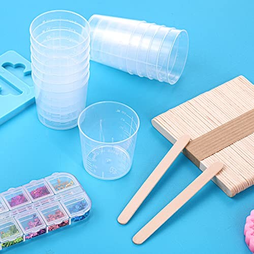 200 Pack 2oz/60ml Plastic Mixing Cups Disposable Measuring Cups, Epoxy 400