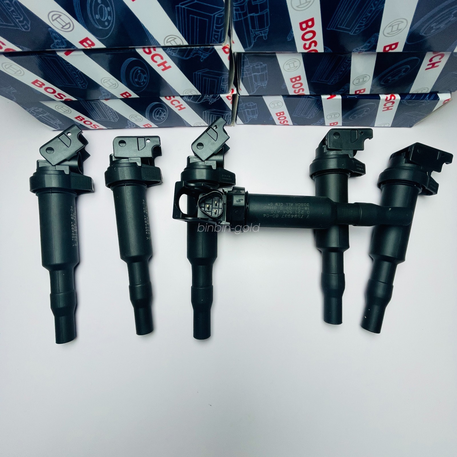 6x OEM BOSCH Ignition Coil Set W/ Connector Boot For BMW 5 6 7 x5 x6 0221504470