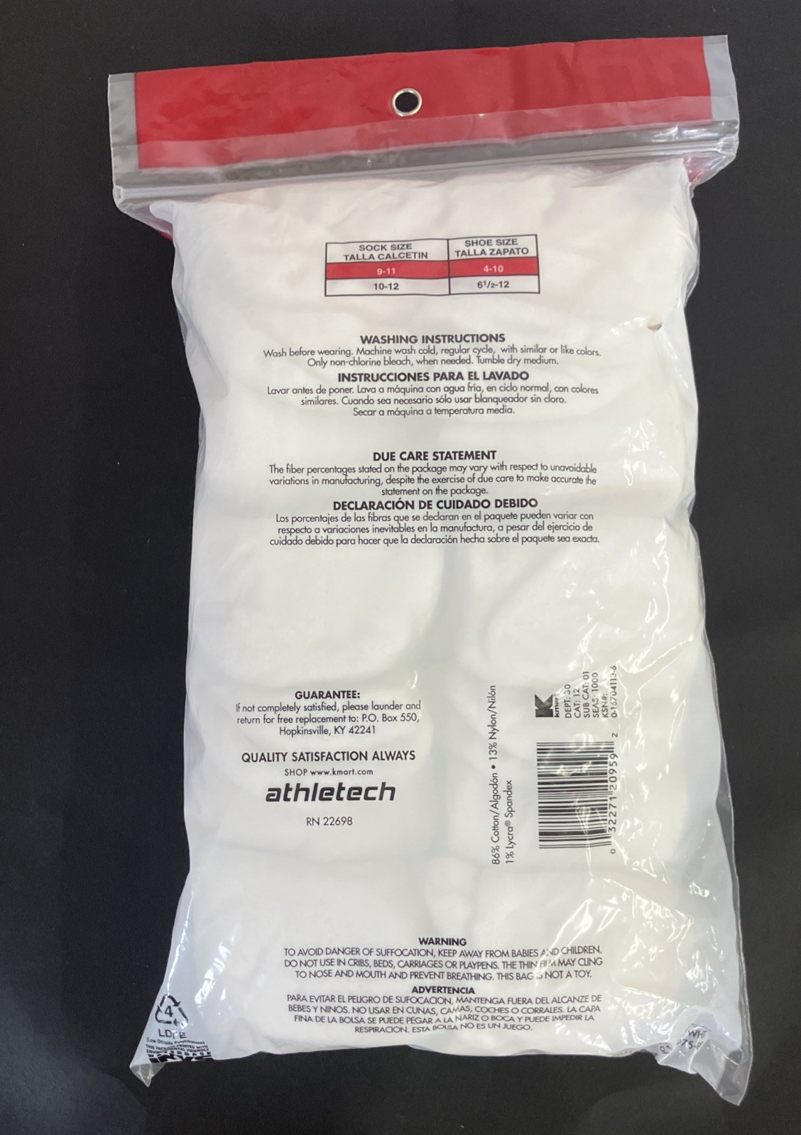 Vintage Athletech Ladies Cuff Socks Pack of 10 White Cushion Sock Size 9-11 USA