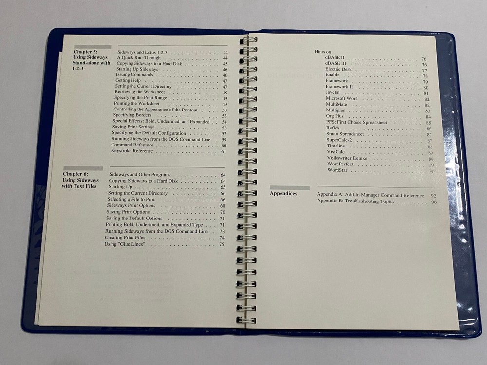 Sideways Software IBM PC Funk MANUAL, 1987 Rotate Spreadsheets for Dot Matrix