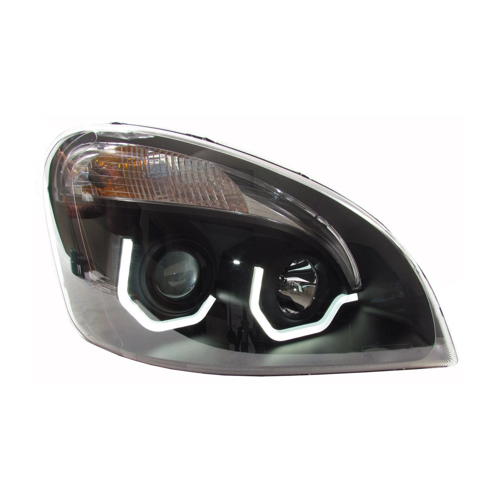 Black Housing Projector Headlight for Freightliner Cascadia - Driver Side