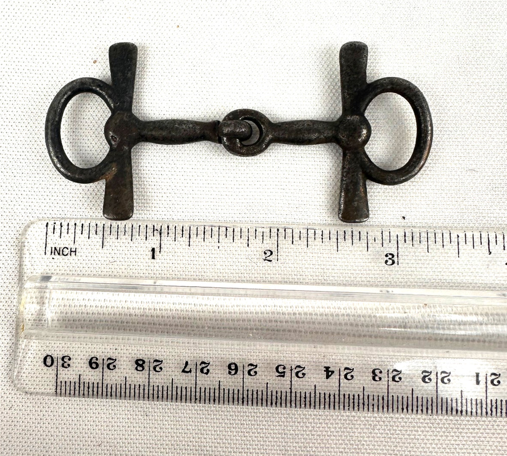RARE Unusual 3" Steel Snaffle Bit - Salesman Sample?