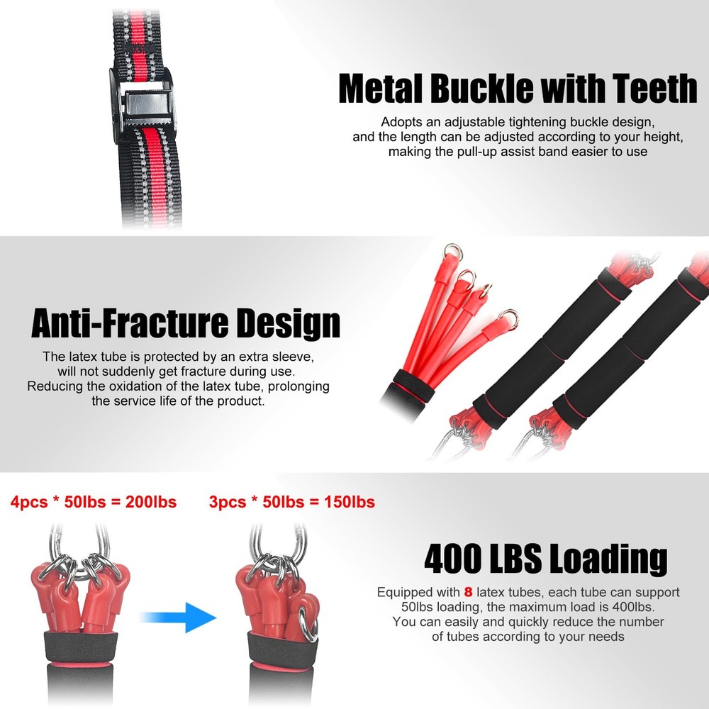 Pull Up Assistance Band with Fabric Feet/Knee Rest, Pull up Assist Bands Pull...