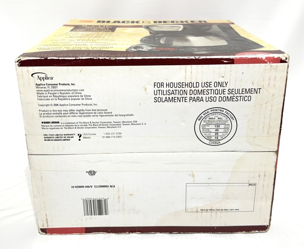 Black & Decker 8 Cup Programmable Thermal Carafe Coffee Maker Black & SS DE790B