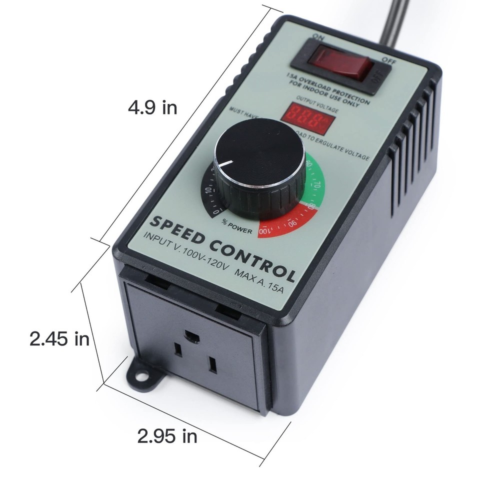 AC 120V 15A Speed Controller Variable Adjuster for Router Duct Exhaust Ceilin...