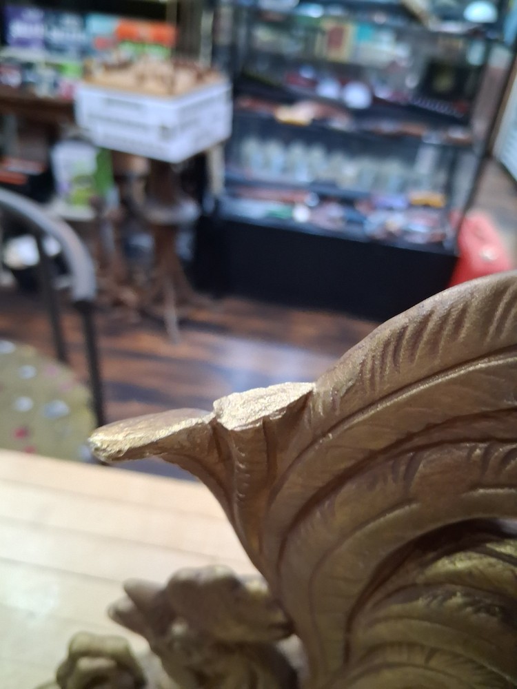 Vintage Ceramic Fighting Roosters Bookends Pair