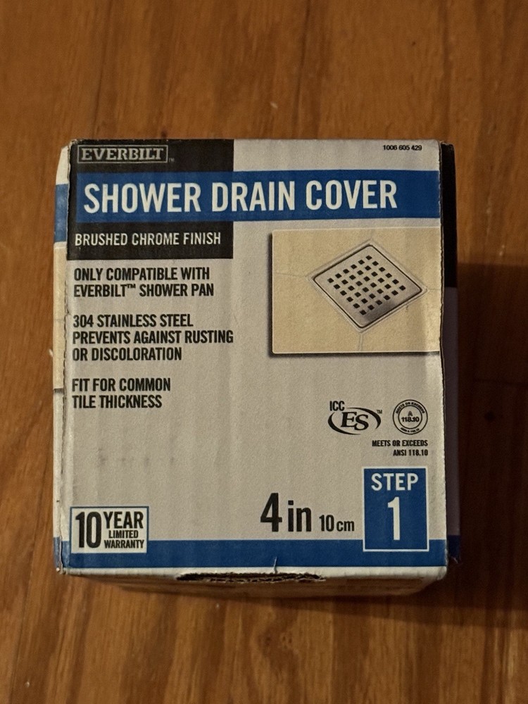 Everbilt Watershield Shower System 4 in Chrome Drain Grate