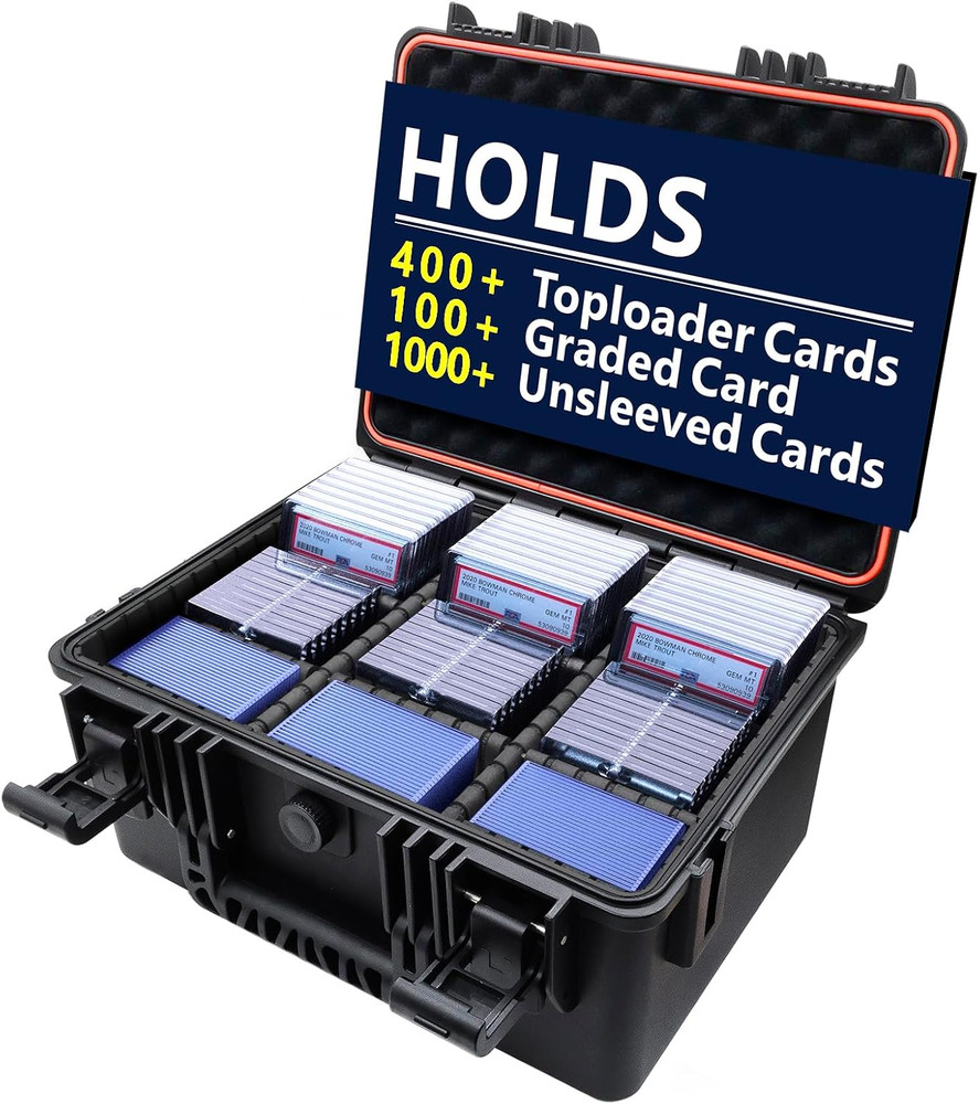 Graded Card Storage Box for Baseball - Trading Card Storage Case with Adjustable