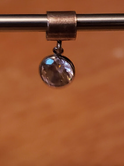 925 Sterling Silver Birthstone Bead Charm Dangle Light Amethyst