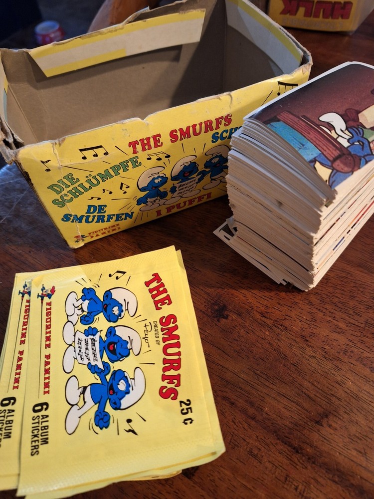 Smurfs Panini Stickers Lot Box,wrapper