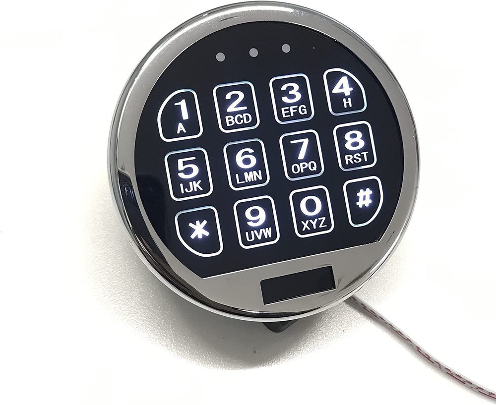 Electronic Safe Lock LED Keypad Chrome Safe Lock Replacement With Swing Bolt