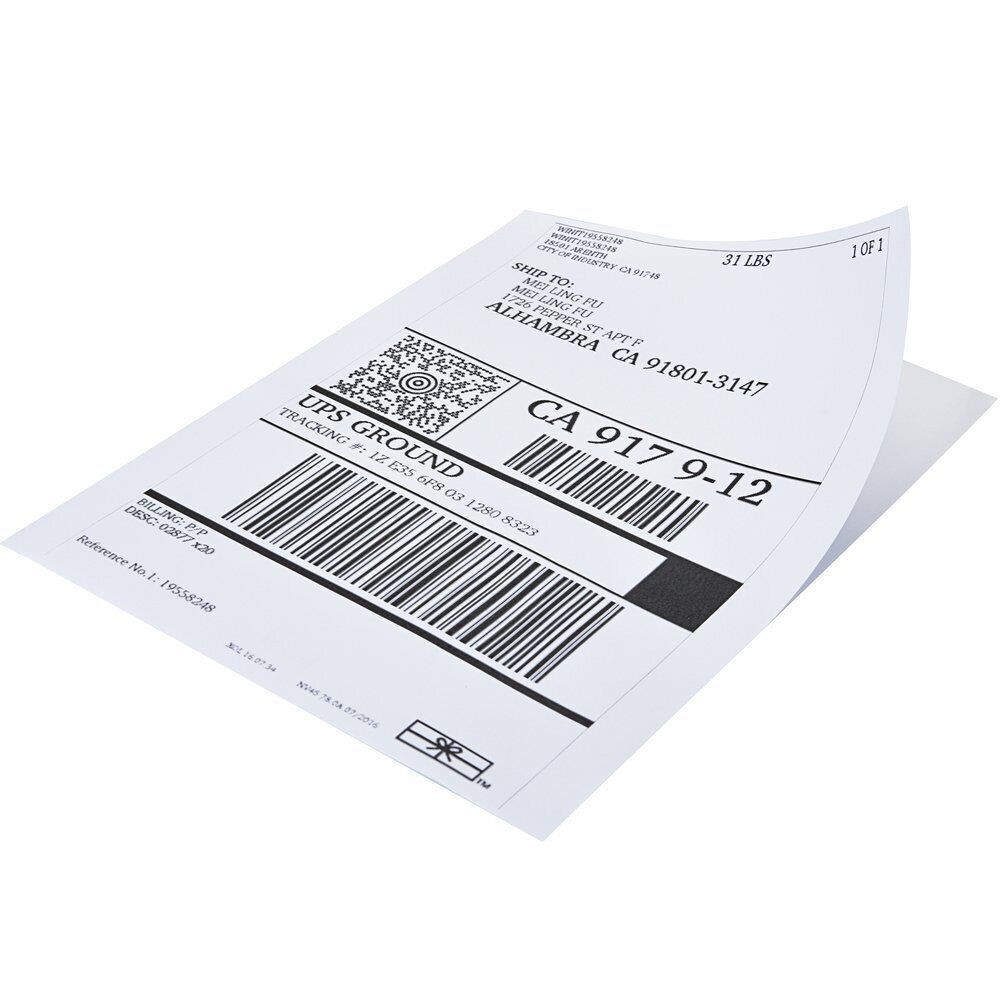 8.5" x 11" Sheet Shipping Labels Self Adhesive Half Sheet 30 UP for Laser Inkjet