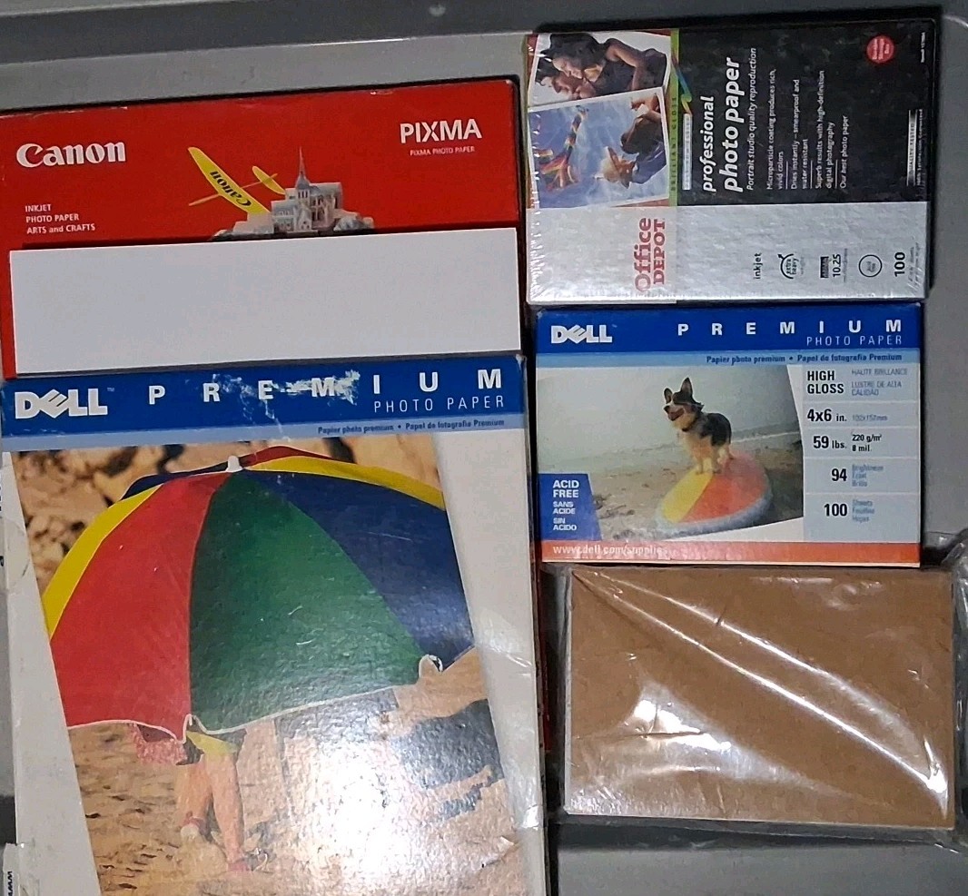 Lot of 8.5X11 Photo Paper 120 Sheets & 4x6 300 Sheets New, Open And Sealed