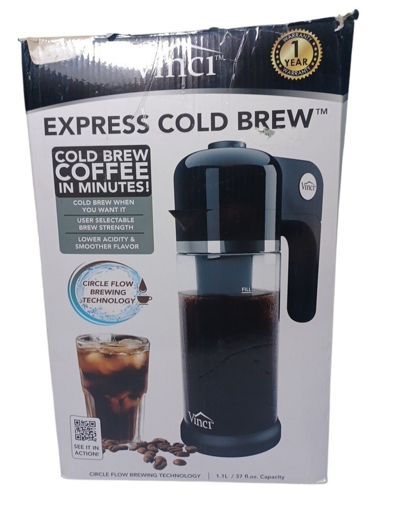 Vinci Express Cold Brew Coffee Maker 1.1L Circle Flow Technology NEW