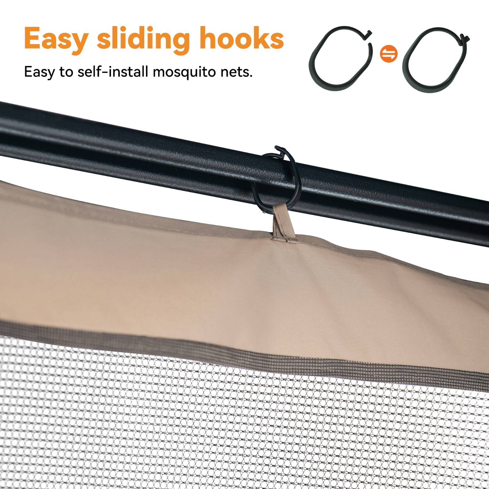 Universal Gazebo Mosquito Netting Replacement Sidewalls for Patio