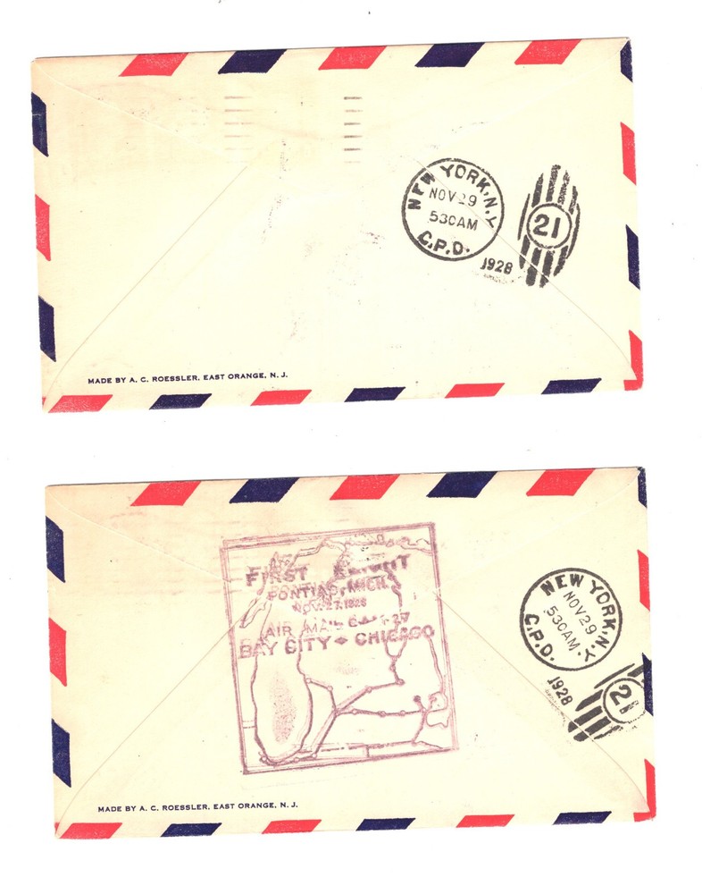 US first flight covers 2 with Molly Pitcher stamps