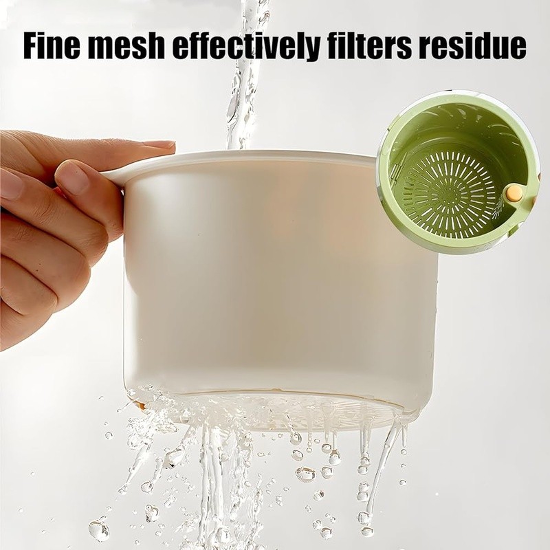 Touch Free Kitchen Sink Strainer Push Dump Efficient Drain Basket Storage Rack