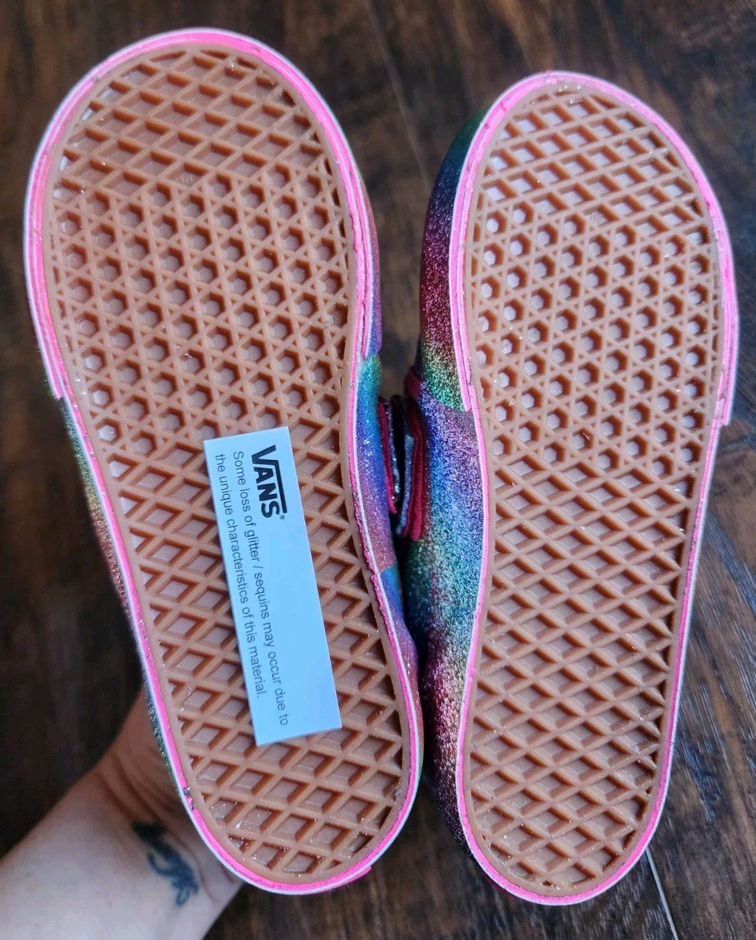 Vans Glitter Rainglow Rainbow Girls Kids Size 10 Toddler Classic Slip On Shoes