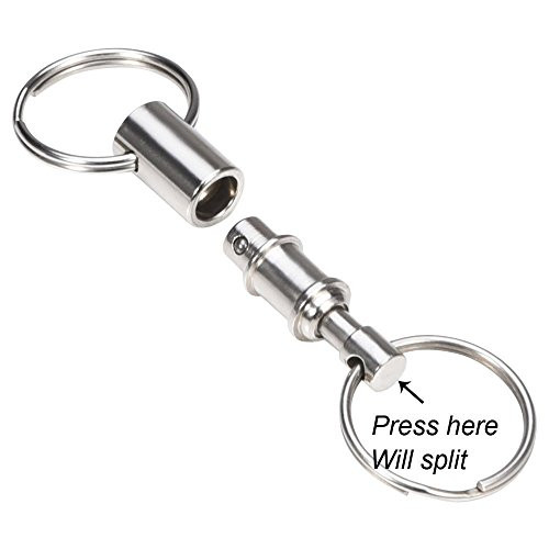 5 Pack Quick Release Detachable Pull Apart Key Rings Keychains,Double Spring